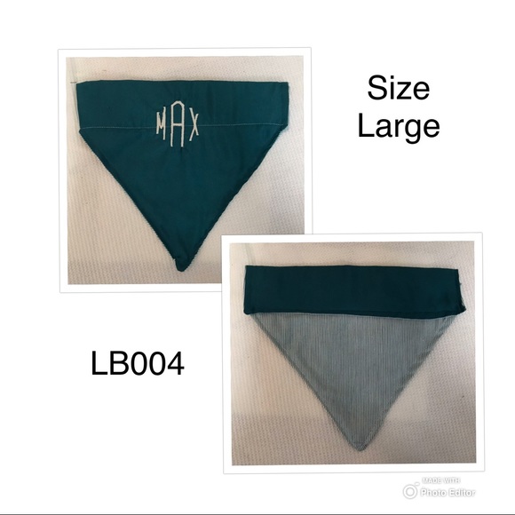 DOG BANDANA PERSONALIZED MAX EMBROIDERED TEAL - Picture 4 of 7